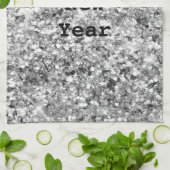 Silver Glitzer Sparkle Geschirrtuch (Gefaltet)