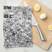 Silver Glitzer Sparkle Geschirrtuch (Viertel Falte)