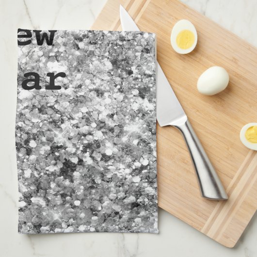 Silver Glitzer Sparkle Geschirrtuch (Viertel Falte)