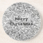 Silver Glitzer Sparkle Getränkeuntersetzer (Vorne)