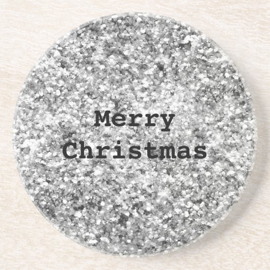 Silver Glitzer Sparkle Getränkeuntersetzer (Vorne)
