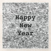 Silver Glitzer Sparkle Glasuntersetzer (Vorderseite)
