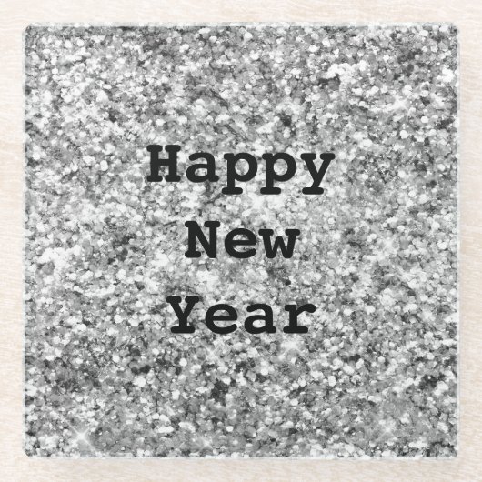 Silver Glitzer Sparkle Glasuntersetzer (Vorderseite)