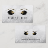 Silver Glitzer Sparkle Makeup Eyelashes Beauty Wel Visitenkarte (Vorne/Hinten)