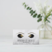 Silver Glitzer Sparkle Makeup Eyelashes Beauty Wel Visitenkarte (Stehend Vorderseite)
