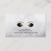 Silver Glitzer Sparkle Makeup Eyelashes Beauty Wel Visitenkarte (Rückseite)