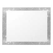 Silver Glitzer Sparkle Metal Look Notizblock (Vorderseite)