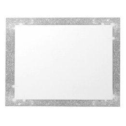 Silver Glitzer Sparkle Metal Look Notizblock