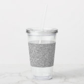 Silver Glitzer & Sparkle Monogram Birthday Acryltrinkbecher (Rückseite)