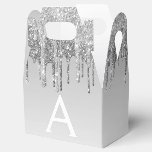 Silver Glitzer & Sparkle Monogram Geschenkschachtel (Geöffnet)