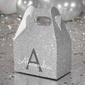 Silver Glitzer & Sparkle Monogram Geschenkschachtel