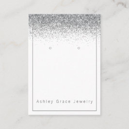 Silver Glitzer Sparkle Ohrring Display Card Visitenkarte