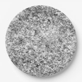 Silver Glitzer Sparkle Pappteller (Vorderseite)