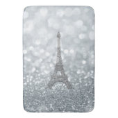Silver Glitzer Sparkle Paris Eiffel Tower Glam Badematte (Vorderseite Vertikal)