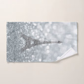 Silver Glitzer Sparkle Paris Eiffel Tower Glam Badhandtuch Set (Handtuch)