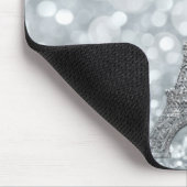 Silver Glitzer Sparkle Paris Eiffel Tower Glam Mousepad (Ecke)