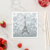 Silver Glitzer Sparkle Paris Eiffel Tower Glam Serviette (Beispiel)