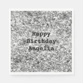 Silver Glitzer Sparkle Serviette (Vorderseite)