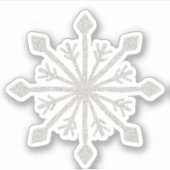 Silver Glitzer Sparkle Snowflake Aufkleber (Vorderseite)
