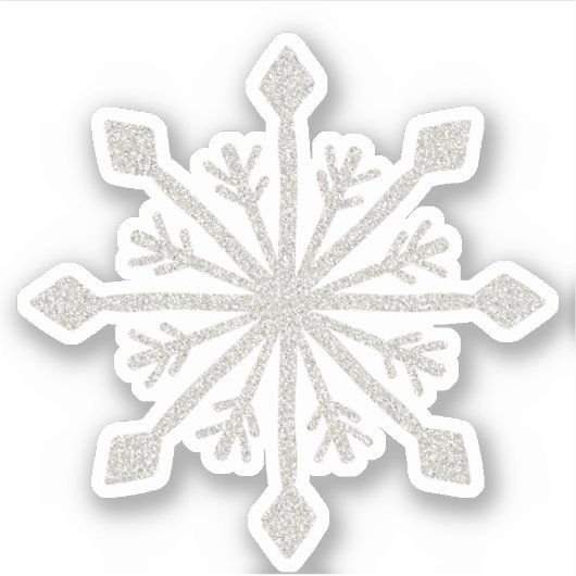 Silver Glitzer Sparkle Snowflake Aufkleber (Vorderseite)