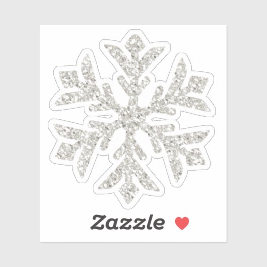 Silver Glitzer Sparkle Snowflake Shaped Cutout Aufkleber (Blatt)