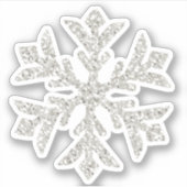 Silver Glitzer Sparkle Snowflake Shaped Cutout Aufkleber (Vorderseite)