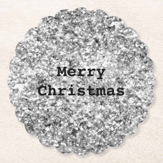 Silver Glitzer Sparkle Untersetzer (Vorderseite)