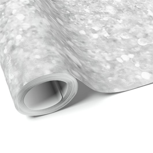 Silver Glitzer Sparkley Geschenkpapier (Rolleneckpunkt)