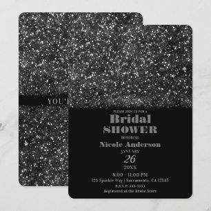 Silver Glitzer Sparkling Lights Brautparty Einladung