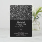Silver Glitzer Sparkling Lights Brautparty Einladung (Stehend Vorderseite)