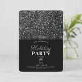 Silver Glitzer Sparkling Lights Holiday Party Einladung (Stehend Vorderseite)
