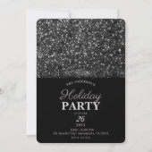 Silver Glitzer Sparkling Lights Holiday Party Einladung (Vorderseite)