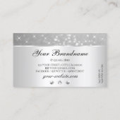 Silver Glitzer Sparkling Stars Visitenkarte (Rückseite)