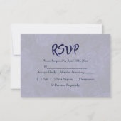 Silver Glitzer Splash auf Royal Blue Rose RSVP Karte (Rückseite)