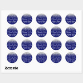 Silver Glitzer Splash auf Royal Blue Runder Aufkleber (Blatt)