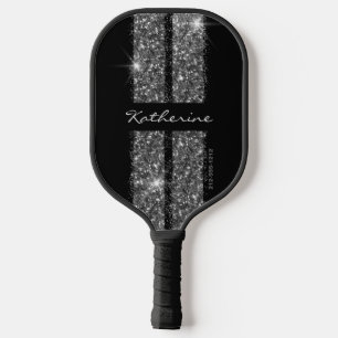 Silver Glitzer Sport Racing Streifen Elegante Pick Pickleball Schläger