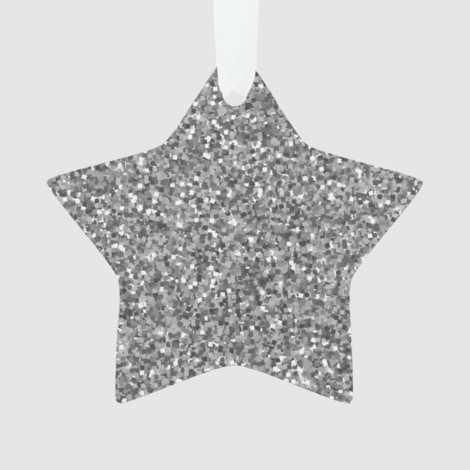Silver Glitzer Star Ornament (Vorderseite)