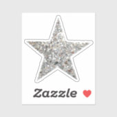 Silver Glitzer Star Sticker (Blatt)