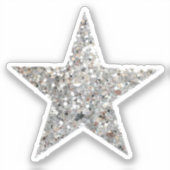 Silver Glitzer Star Sticker (Vorderseite)