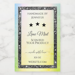 Silver Glitzer Stars Produktkennzeichnungen Aquama Lebensmitteletikett