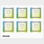 Silver Glitzer Stars Produktkennzeichnungen Aquama Quadratischer Aufkleber