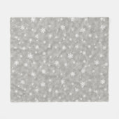 Silver Glitzer Stars Snowflakes Fleece Blankon (Vorderseite (Horizontal))