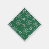 Silver Glitzer Stars & Snowflakes Neapel Serviette (Ecke)