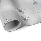 Silver Glitzer Stars Weihnachtsfeiertag Geschenkpapier (Rolleneckpunkt)