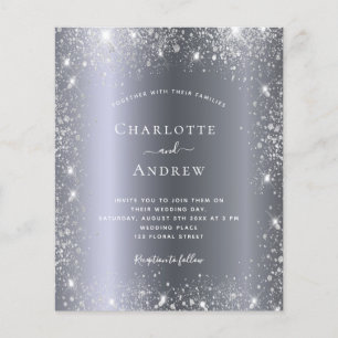 Silver Glitzer Staub Budget Hochzeitseinladung Flyer