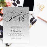 Silver Glitzer Sweet 16 Extravagant Script Einladu Einladung<br><div class="desc">Diese schöne Einladung enthält Imitate silbernen Glitzer und Ihren eigenen Text. Verwenden Sie die Vorlage,  um Ihre Informationen hinzuzufügen. Ändern Sie den Schriftart oder fügen Sie mithilfe der Funktion Anpassen.</div>