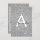 Silver Glitzer Sweet 16 Save the Date Einladung (Vorne/Hinten)