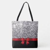 Silver Glitzer Tasche mit individuellem Namen (Vorderseite)