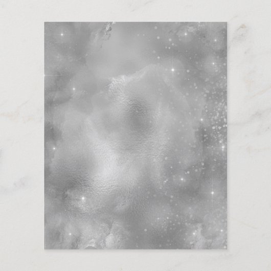 Silver Glitzer Taufen Budget Einladungen (Rückseite)