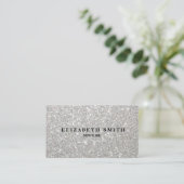 Silver Glitzer Texture Business Card Visitenkarte (Stehend Vorderseite)